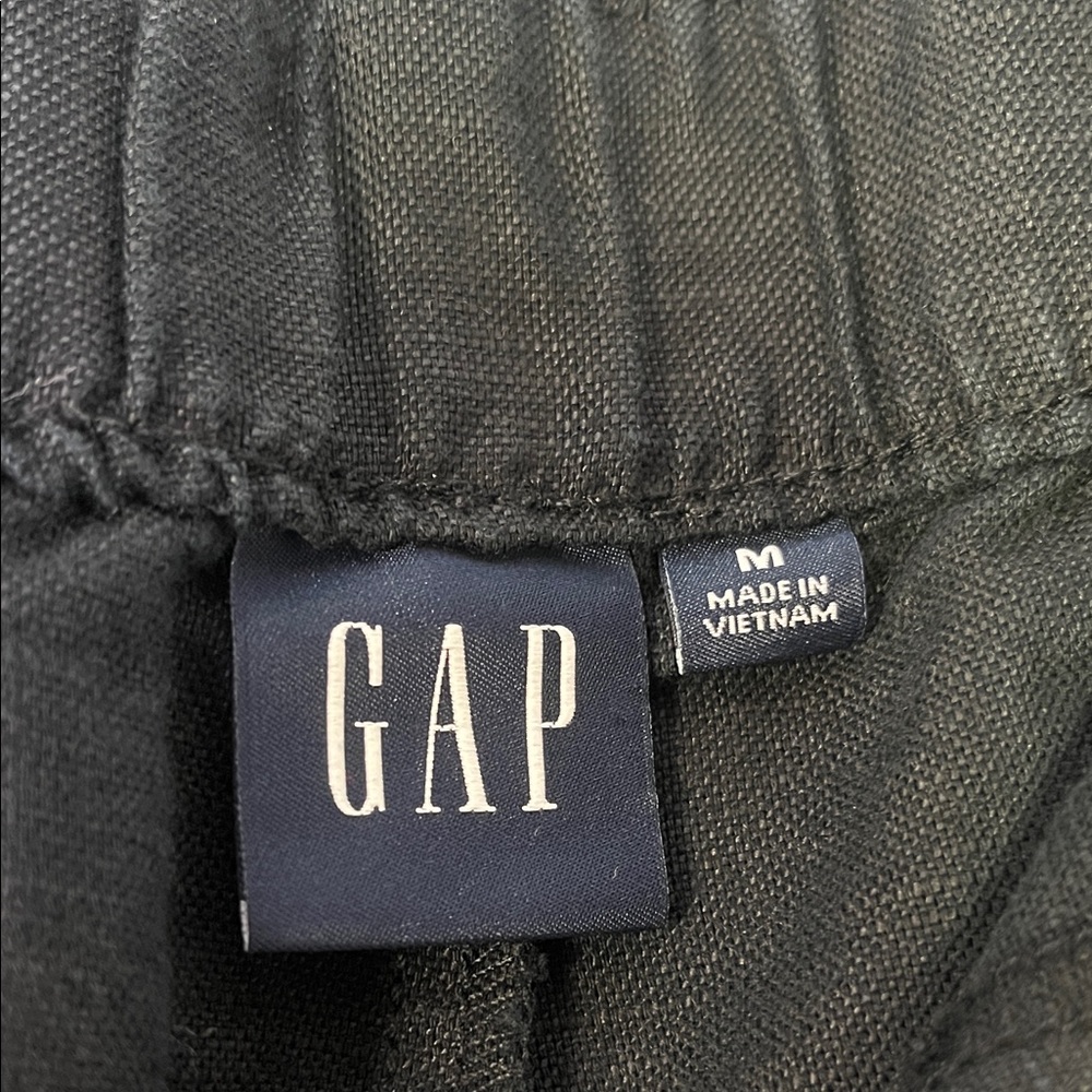 GAP women’s Black linen pants elastic waistband size medium - Picture 4 of 6